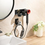 Dyson Hair Dryer Holder, Hair Dryer Wall Mount Hanger for Supersonic Nural, 5 Attachments Magnetic Aluminum Anti-Scratch Dyson Blow Dryer Holder with Cord Hook, No-Drill/Screw Installation UEMUSI