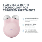 NuFACE MINI+ Microcurrent Facial Device Kit - FDA Cleared Face Sculpting & Skin Tightening Device to Contour, Lift & Tone + Microcurrent Gel Activator & Silk Creme - Sandy Rose