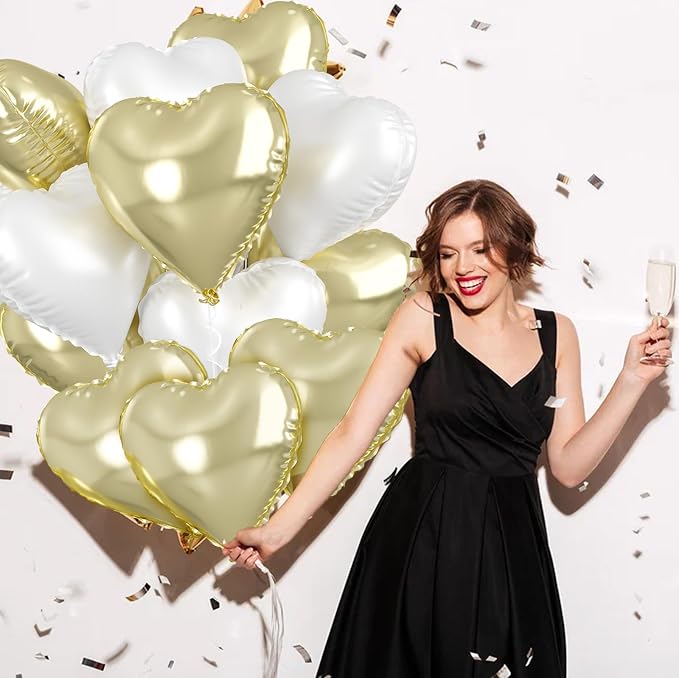Biapian Pastel Gold Heart Balloons - Image 4