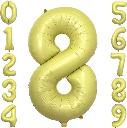 Pastel Yellow Number 8 Balloon 40 Inch Light Yellow Foil Number Balloons 8th by cocodino