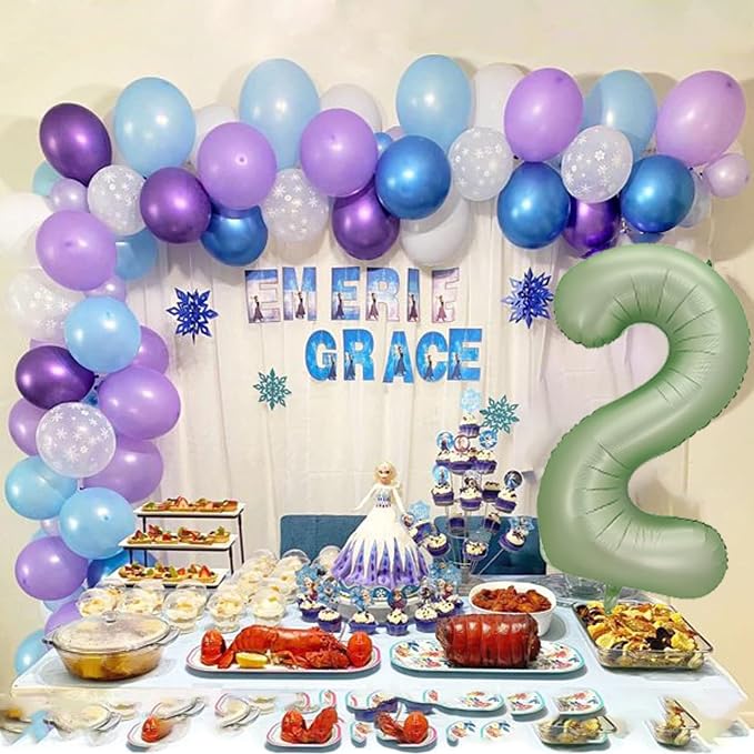 Number 2 Balloon, 40-Inch Sage Green Number Balloon | 40-inch foil balloon - Image 5