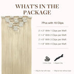 GOO GOO Clip in Hair Extensions Real Human Hair, Remy Human Hair Extensions Clip ins for Women, Natural Human Hair, 18inch 120g 7Pcs, 60A Platinum Blonde