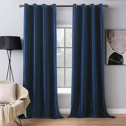 MIULEE Velvet Curtains Royal Blue 52 x 108 Inch Length Set of 2 | Extra Long by MIULEE