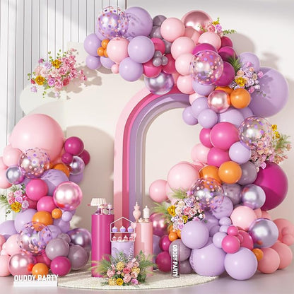 Ouddy Party Pink Purple Balloons Garland Arch Kit 18 12 10 5 Inch | Different by OuddyParty