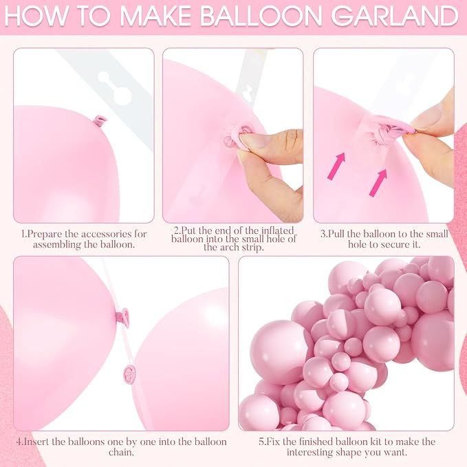 Amandir 153pcs Light Pink Balloons Arch Garland Kit Different Sizes | 18 12 10 - Image 4