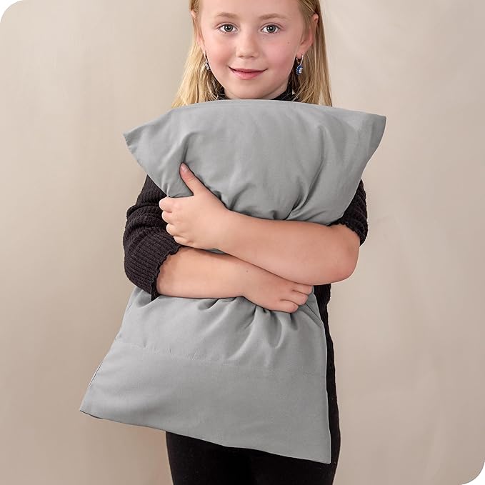 Bare Home Microfiber Pillow Cases - Toddler Size Set of 2 Cooling Pillowcases Double Brushed Light Grey Pack Easy Care (Toddler Pillowcase 2, Light Grey)