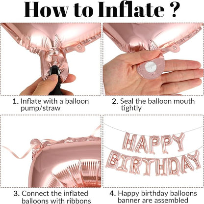Happy Birthday Balloons Banner, Foil Balloon Personalized Name Letters Balloons - Image 7