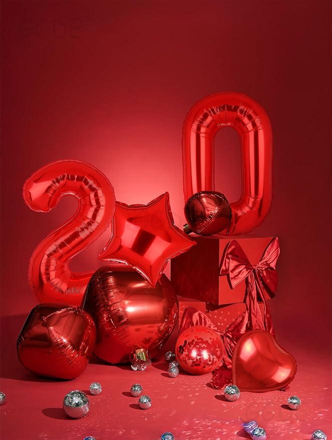 40 Inch 0 Red Number Balloons Mylar Foil Balloon 10th Birthday Party Decor | - Image 6