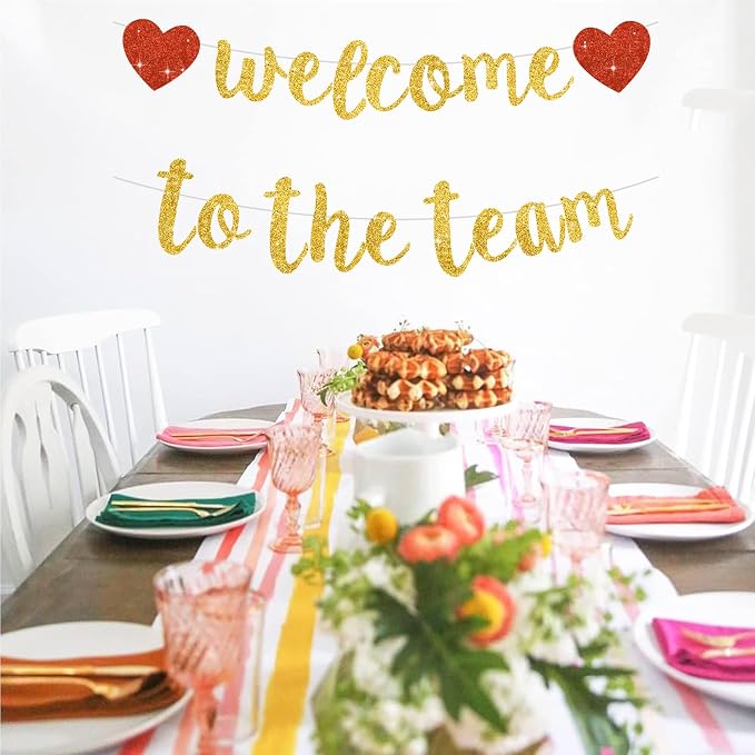 BEISHIDA Welcome to The Team Banner, NO DIY, Office Party Decorations - Image 6