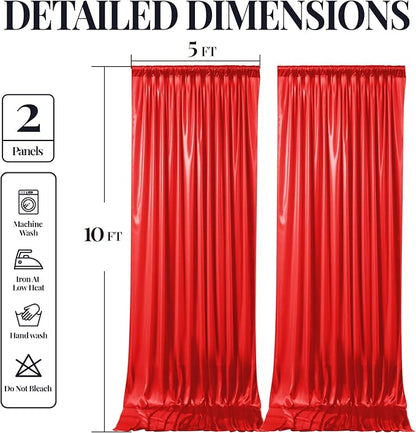10x10 ft Red Glitter Backdrop Curtain - Image 9