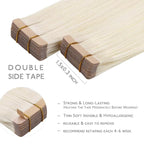 WENNALIFE Tape in Hair Extensions Human Hair, 20pcs 50g 22 inch White Blonde Remy Hair Extensions Straight Human Hair Tape in Extensions Skin Weft Tape Extensions Human Hair