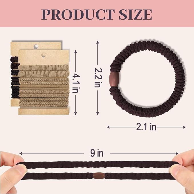 JIIRS 20PCS Boho Hair Ties,Elastic Bracelets,Elastic Hair Ties, Hair Bands For Ponytails,Ponytail Holder for Thick or Thin Hair,Boho Hair Bracelets No-Damage For Daily Life, Sport, Working(Set5)