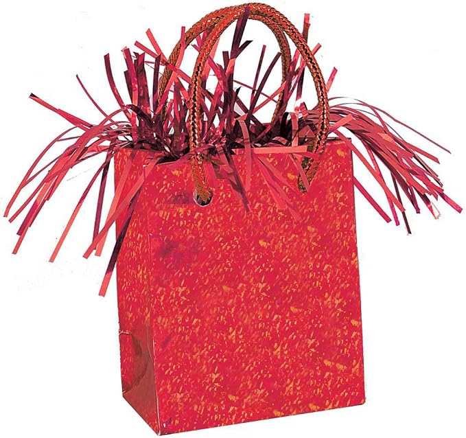 Red Prism Mini Gift Bag Balloon Weight, Vibrant & Sturdy Plastic, Eye-Catching by Unique