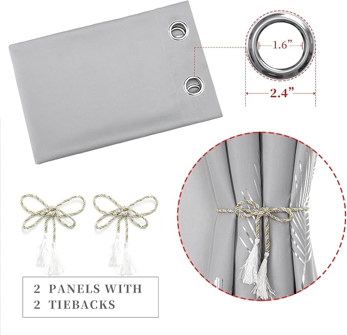 Light Grey Blackout Curtains 72 Inches Long, Light Blocking Thermal Insulated - Image 4