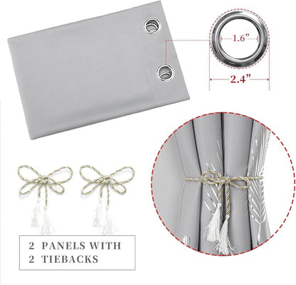Light Grey Blackout Curtains 72 Inches Long, Light Blocking Thermal Insulated - Image 4