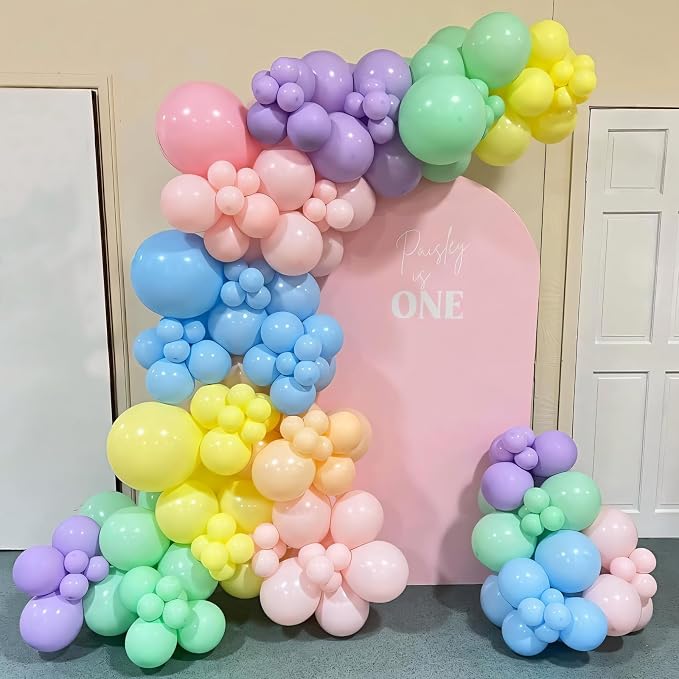 Pastel Balloons 110pcs 12 Inch Pastel Rainbow Balloons - Image 6