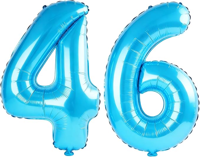 40 Inch Number 46 Balloons for 46th Birthday Party Decorations, 0-100 Jewelry by FOBELEC