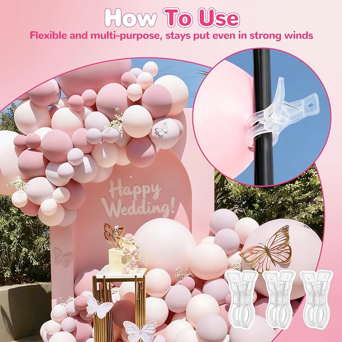 EMART 10 Pack Balloon Arch Clips Plastic Clear Large Towel Clips 3.5 Inch Heavy - Image 3