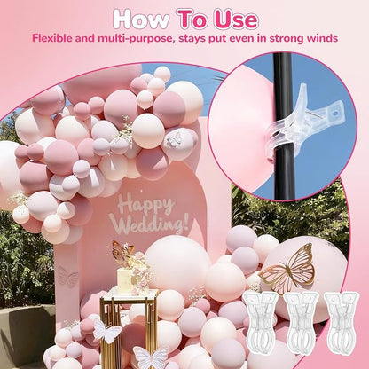 EMART 10 Pack Balloon Arch Clips Plastic Clear Large Towel Clips 3.5 Inch Heavy - Image 3
