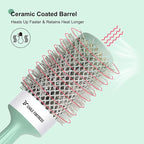 Eagle Fortress Round Brush for Blow Out, Thermal Ceramic Hair Brush for Blow Drying with Ionic Bristle for Professional Blowout Brushing - Green, 53mm