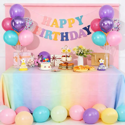 4 Sets Pink Purple Blue Teal Yellow Balloons Stand - Image 7