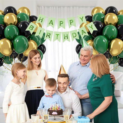 60pcs Green and Black Balloons 12inch - Image 5