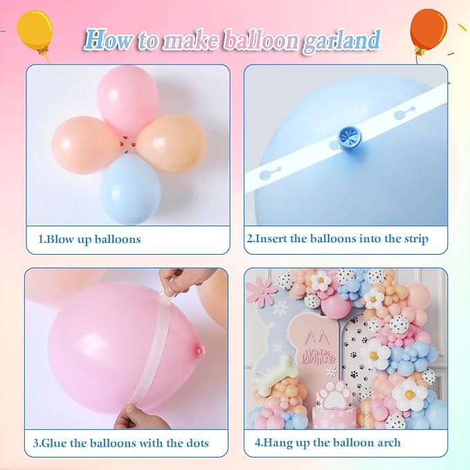 190Pcs Blue Balloon Garland Arch Kit, Dog Paw Birthday Party Decorations | - Image 4