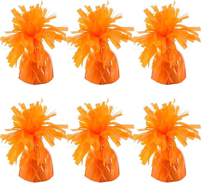 6 Pack Orange Balloon Weights Metallic Holder Anchors Balloon Holder Weights by Unknown