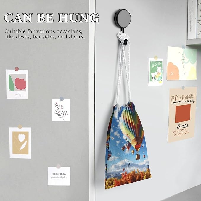 KLJHNVBM Colorful Hot Air Balloon Gift Bag, 12 * 18cm Double-Sided Print Canvas - Image 6