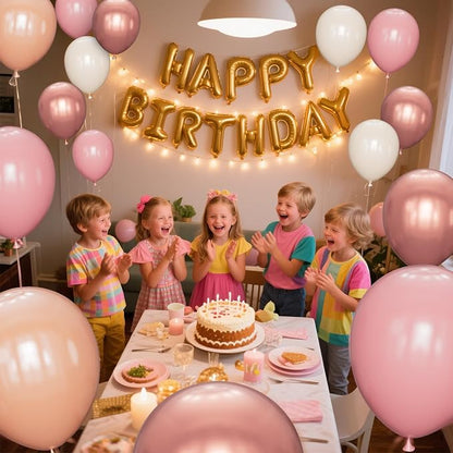 68 Pcs Retro Pink Nude Party Balloons 12Inch Dusty Pink Metallic Rose Gold - Image 4