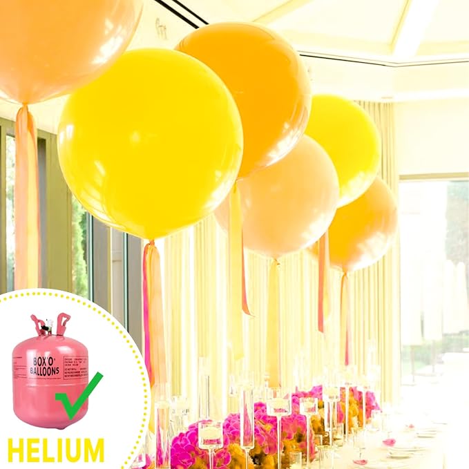 PartyWoo Yellow Balloons 4pcs Yellow Latex Helium Balloons 36 Inch | Birthday - Image 5