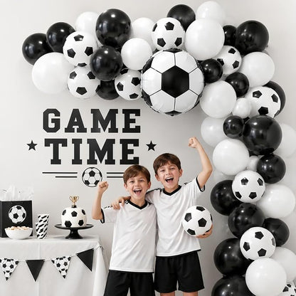 Soccer Balloons, 12 Inch Black White Latex Balloons - Image 4