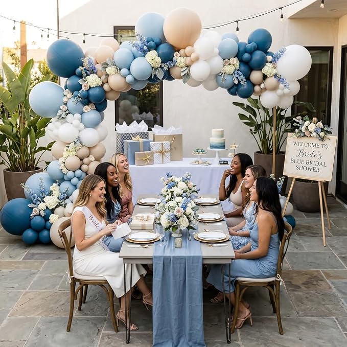 Dusty Blue Balloons 60PCS 12Inch Slate Baby Light Blue White Balloon | Sand - Image 9