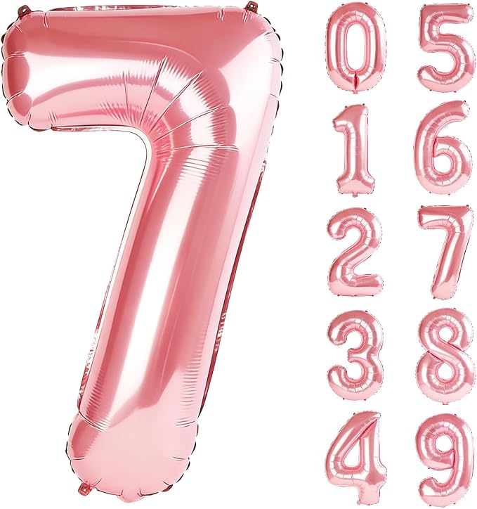 40 Inch Number 7 Balloons for 7th Birthday Party Decorations, 0-100 Jewelry by FOBELEC