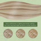 RUNATURE Blonde Clip in Hair Extensions Real Human Hair 22 Inch Real Hair Extensions Clip Ins Blonde Human Hair Clip in Extensions with Highlight #18P60 120g 7pcs