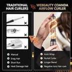 Hair Dryer Hot Air Styler: High-Speed Blow Dryers with Negative Ionic for Fast Drying Frizz Control, Extra Long Barrel 1 1/4 Inch Curling Iron Airflow Auto Wrap Curler for Quick Styling