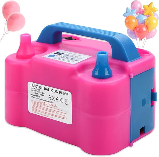 Balloon Pump Electric, 110V 600W Balloon Blower Inflator Dual Nozzle Air Pump by QIPUMP
