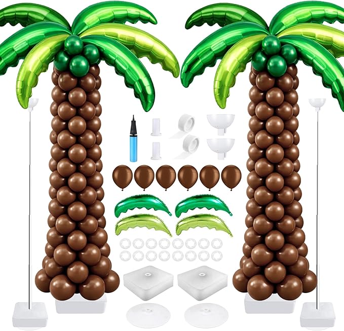 132 Pcs Palm Tree Balloon Column Stand Kit 6.5 Ft by Hauwellter