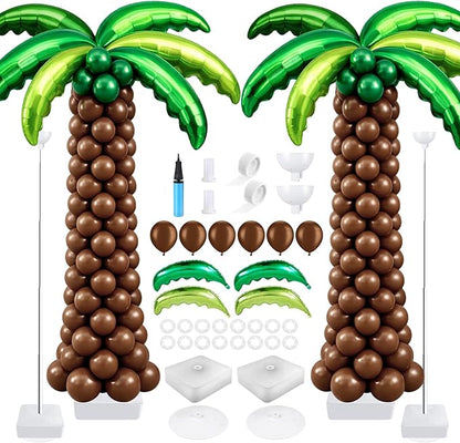 132 Pcs Palm Tree Balloon Column Stand Kit 6.5 Ft by Hauwellter