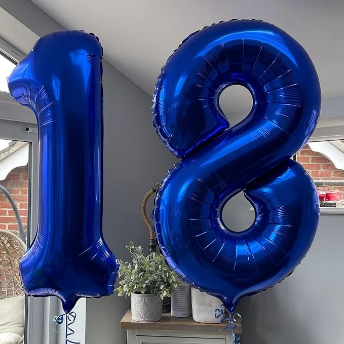 40 Inch Navy Blue 18 Number Balloons Giant 18 Balloons Navy Blue Birthday 18 - Image 6