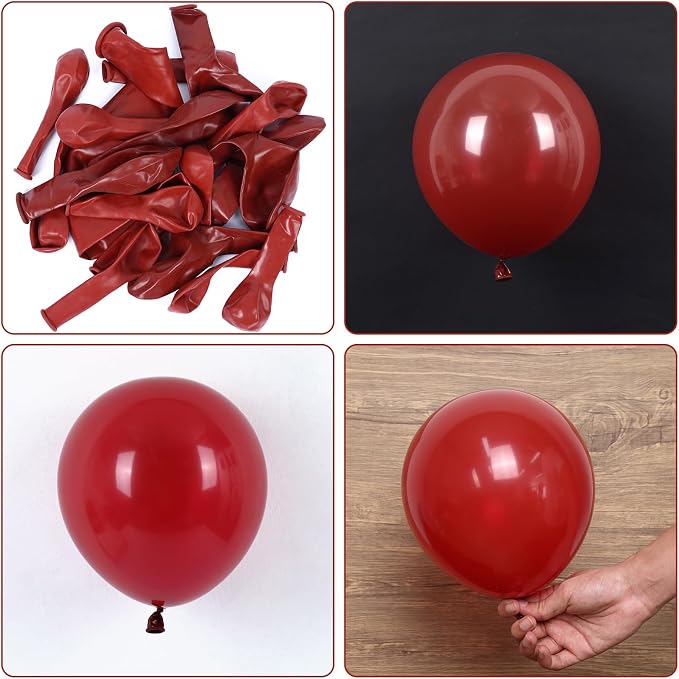 RUBFAC Red Balloons Different Sizes Ruby Red Balloon Arch Kit 129pcs | Cherry - Image 3