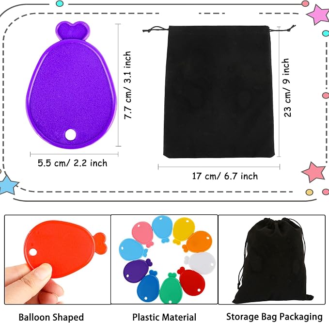 91 Pcs Plastic Balloon Weights Colorful Balloon Shaped Weights Heavy Balloon - Image 2