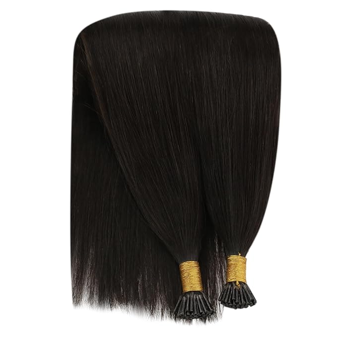 YoungSee I Tip Hair Extensions Human Hair Dark Brown 16 Inch Itips Hair Extensions Brown 80s 50g Invisible Tip Hair Extension Real Human Hair for Women Keratin Tip Extension