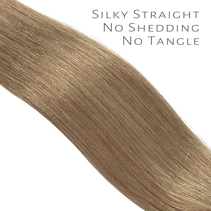 Lacer 16 inch Seamless Remy Tape in Human Hair Extensions Natural Balayage Seamless PU Skin Weft 100% Real Virgin Human Hair Color #6 Medium Brown Double Side 50g 20pcs/set