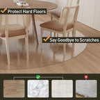Clear Plastic Area Mat for Under Dining Table, 8ft Round No Slip Waterproof Vinyl Area Rug for Home, Anti-Spill Hard Floor Protector Cover, Splat Mat for Under High Chair, Easy Clean Floor Mat