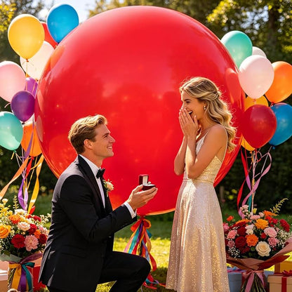 5Pcs Red Big Balloons 36 Inch, Round Large Latex Party Balloons - Image 5