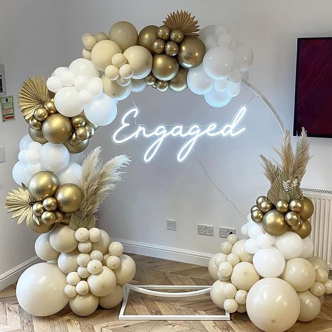 PartyWoo Pearl Sand Balloons 50pcs White Beige Cream Ivory Color | Balloons - Image 5