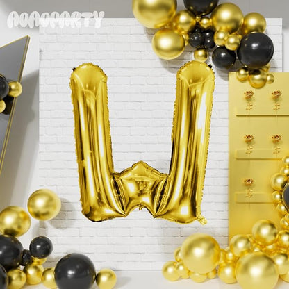 Letter Balloons Gold 40 Inch W Large Giant Big Foil Mylar Balloon | - Image 4