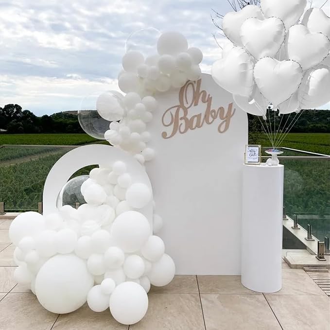 TONIFUL 15 Pcs White Heart Balloons 18 Inch Heart Shape Foil Mylar Balloons | - Image 4