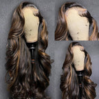 36 Inch Ombre Lace Front Wigs Human Hair Pre Plucked 1B/30 9x6 HD Lace Highlight Lace Fron Wigs Body Wave Lace front Human Hair Wig Glueless Colored Wig…